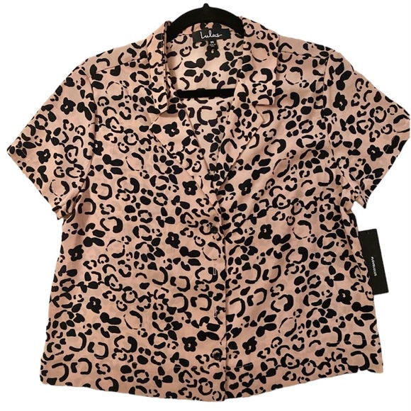 Lulu’s Edie Blush Pink Cheetah Print Button Up Blouse - Picture 6 of 6